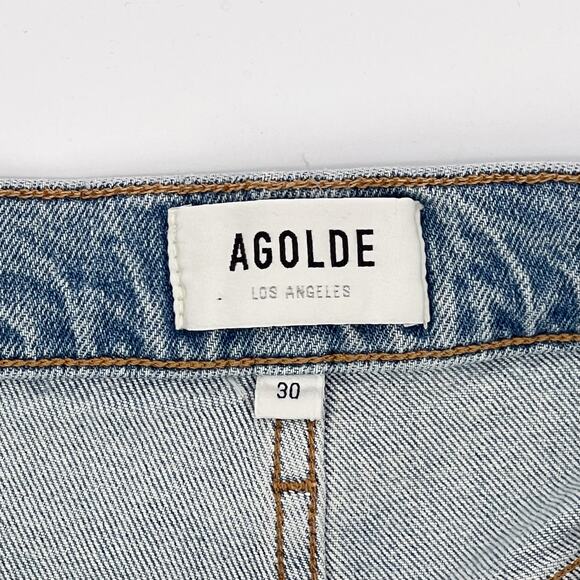 AGOLDE NWT Merrel Mid Rise Straight Jeans Women’s Size 30 Distressed Hem - Picture 5 of 8